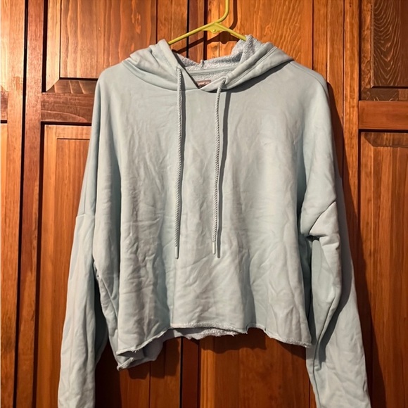 Aerie light teal crop hoodie -size XL - Picture 1 of 5